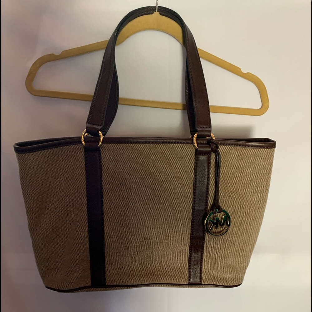 Michael Kors Canvas & Leather Luggage Large